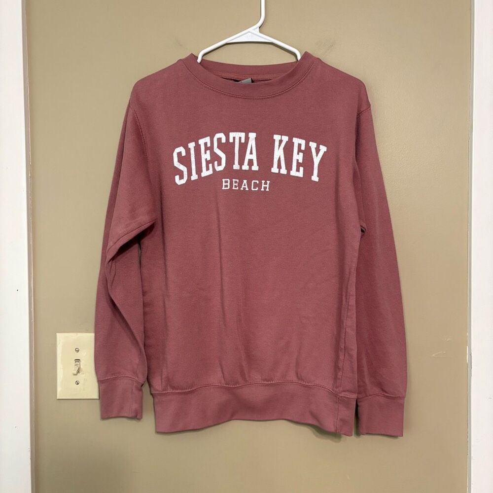 MV Sport Siesta Key Mauve Pink Printed Pullover Crewneck Sweatshirt Small
